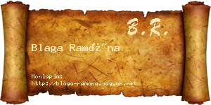 Blaga Ramóna névjegykártya